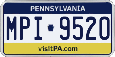 PA license plate MPI9520