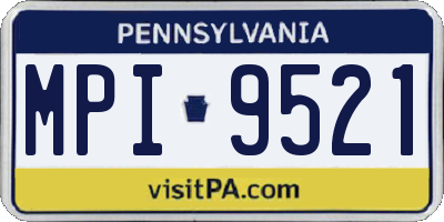 PA license plate MPI9521