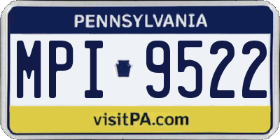 PA license plate MPI9522