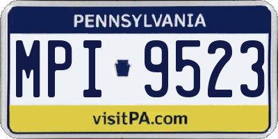 PA license plate MPI9523