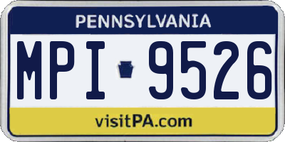 PA license plate MPI9526