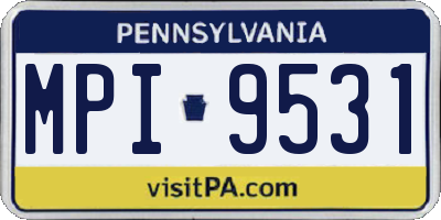 PA license plate MPI9531