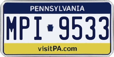 PA license plate MPI9533