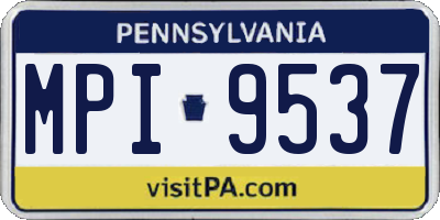 PA license plate MPI9537