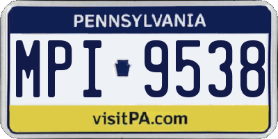 PA license plate MPI9538