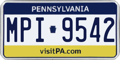 PA license plate MPI9542