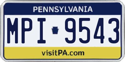 PA license plate MPI9543