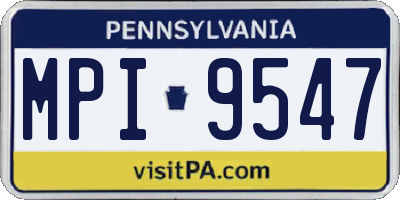 PA license plate MPI9547