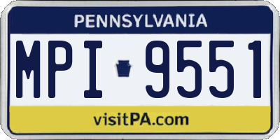 PA license plate MPI9551