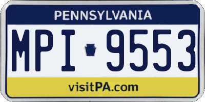 PA license plate MPI9553