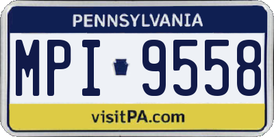 PA license plate MPI9558