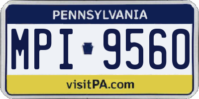 PA license plate MPI9560