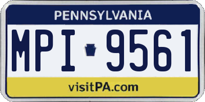PA license plate MPI9561
