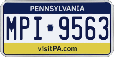 PA license plate MPI9563