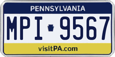 PA license plate MPI9567