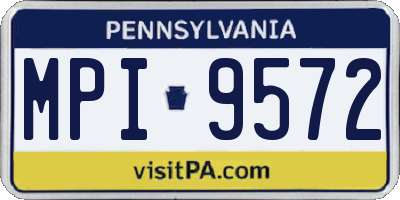 PA license plate MPI9572
