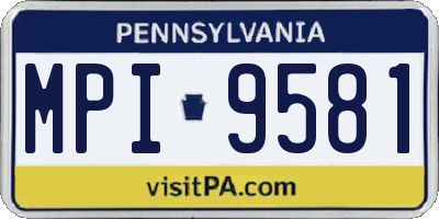 PA license plate MPI9581