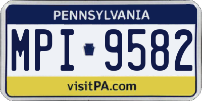PA license plate MPI9582