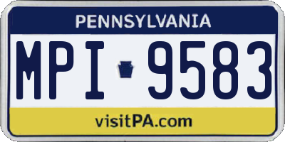 PA license plate MPI9583