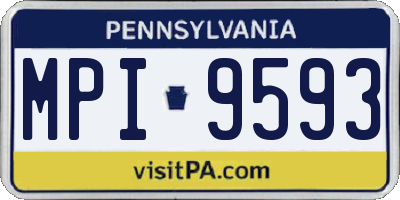 PA license plate MPI9593