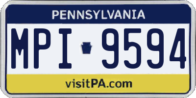 PA license plate MPI9594