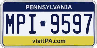 PA license plate MPI9597
