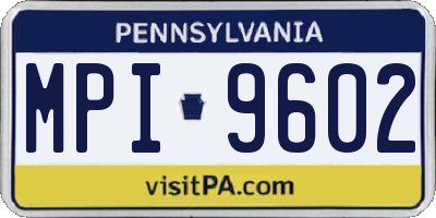 PA license plate MPI9602