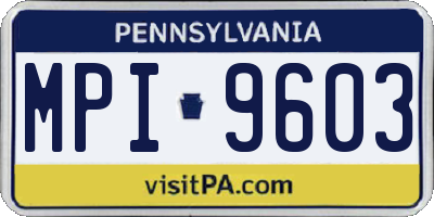 PA license plate MPI9603