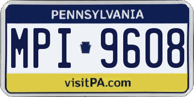 PA license plate MPI9608