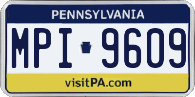 PA license plate MPI9609