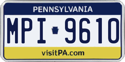 PA license plate MPI9610