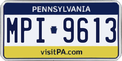 PA license plate MPI9613