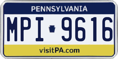PA license plate MPI9616