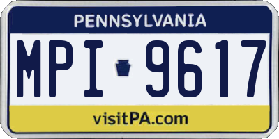 PA license plate MPI9617