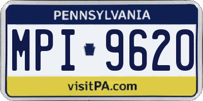 PA license plate MPI9620