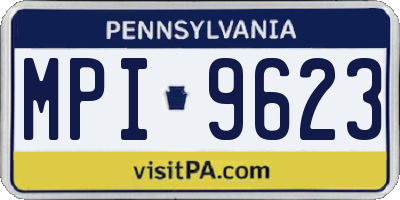 PA license plate MPI9623