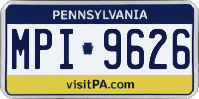 PA license plate MPI9626
