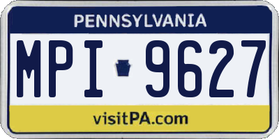 PA license plate MPI9627