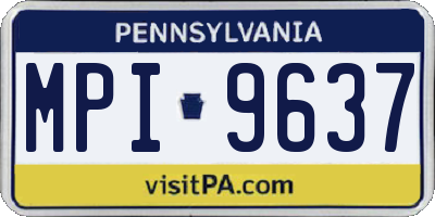 PA license plate MPI9637