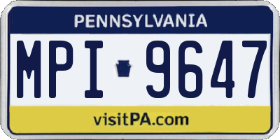 PA license plate MPI9647