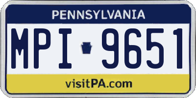 PA license plate MPI9651