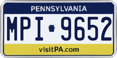PA license plate MPI9652