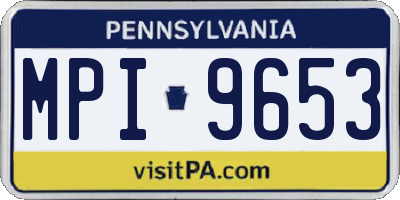 PA license plate MPI9653