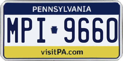PA license plate MPI9660