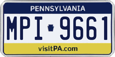 PA license plate MPI9661