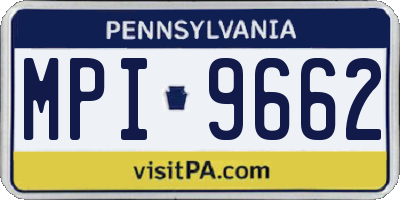 PA license plate MPI9662