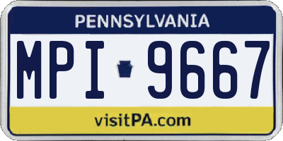 PA license plate MPI9667