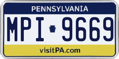PA license plate MPI9669