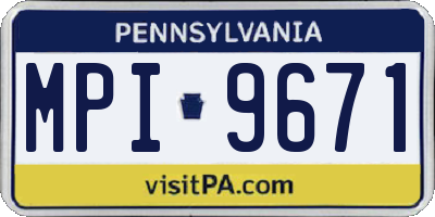 PA license plate MPI9671