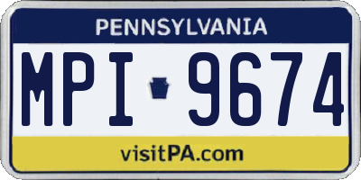 PA license plate MPI9674
